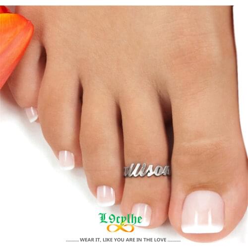 Boho Jewelry Custom Name Toe Rings For Women Adjustable Size Stainless Steel Personalized Ring Beach Gift Sexy Bijoux Femme