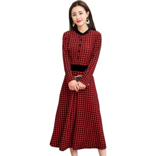 Модные платья в клетку Zeongro China At AliExpress