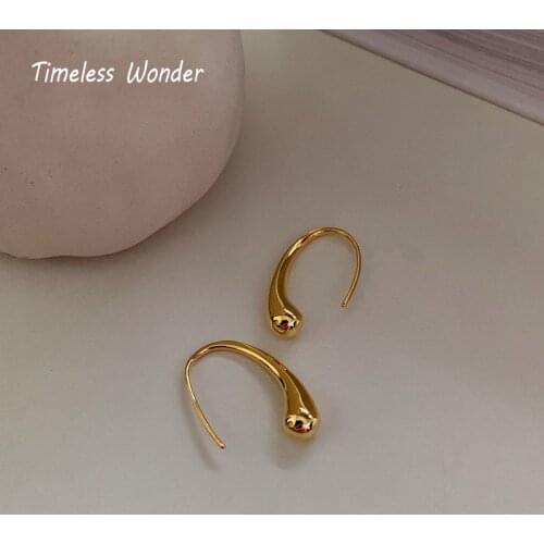 Timeless Wonder Titanium Geo Waterdrop Drop Earrings Women Jewelry Punk Gothic Trendy Boho Kpop Top Fashion Designer Rare 7625