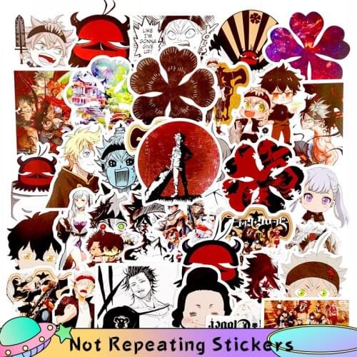 10/50pcs/pack Anime Black Clover Waterproof Stickers For DIY Refrigerator Computer Scrapbook Luggage Skateboard Car TOY sticker