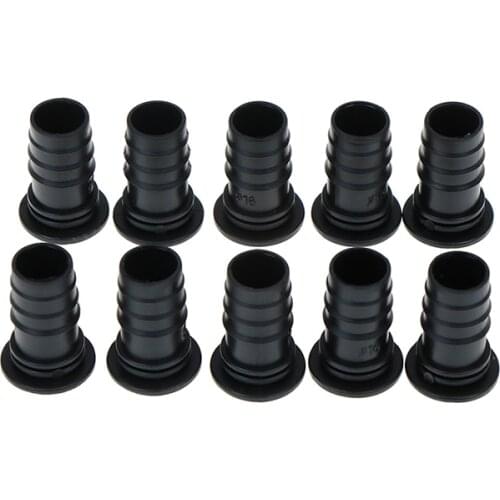 10Pcs/lot Durable Black 16 Mm End Plugs Pipe Fittings Plastic Water Hose Connector Plastic Greenhouse Water Pipe Plug Connector
