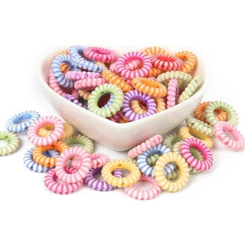 100pcs/lot Mixed Ring Shape Acrylic Beads Charm Loose Spacer Beads For Jewelry Making DIY Needlework Bracelet Accessories