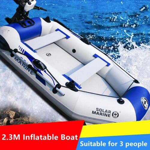 2.3 M 3 Person Inflatable Boat For Fishing Surfing Rowing Kayak With Free Accessories Canoe With Air Mat Bottom On Sale