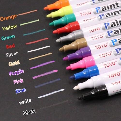 Paintbrush oil paint Tire Pens waterproof paint pen White marker pen Art Paint pen Does Not Fade paint brush oil pad stationery