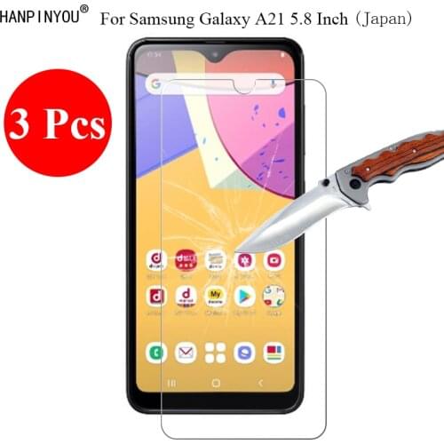 3 Pcs/Lot New 9H 2.5D Tempered Glass Screen Protector For Samsung Galaxy A21 SC-42A 5.8" Protective Film + Clean Tools