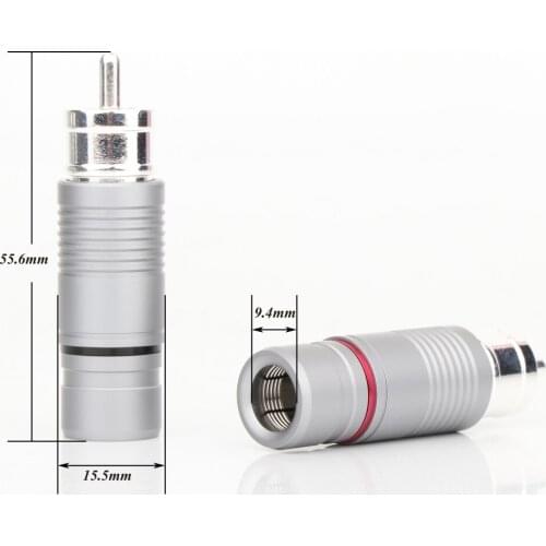 Silver Shadow audio RCA connectors plug, silver plated Audio interconnect cable Audio plug connector