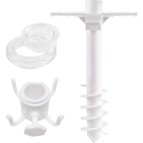 5-Spiral Design Beach Umbrella Sand Anchor Stand Holder Fits Beach Patio Lawn with Hanging Hook Umbrella Hole Ring and Cap Set