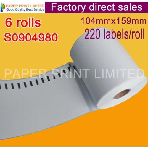 6x Rolls DYMO LabelWriter Compatible Shipping Labels for 4XL Printer, (S0904980)