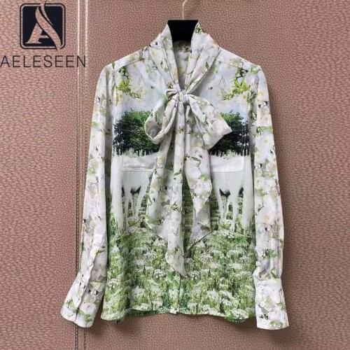 Зеленые блузки AELESEEN China At AliExpress