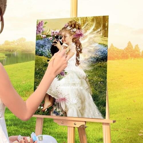 Angel Farmhouse Coloring By Numbers Painting Kit Oil Paints 50*70 Canvas Painting New Design For Handiwork