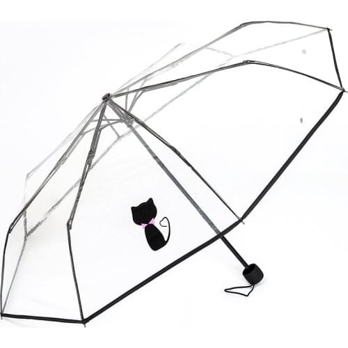 Automatic Transparent Women Umbrella 2021 Fashion UV Protection Folding Umbrella Parapluie Transparent