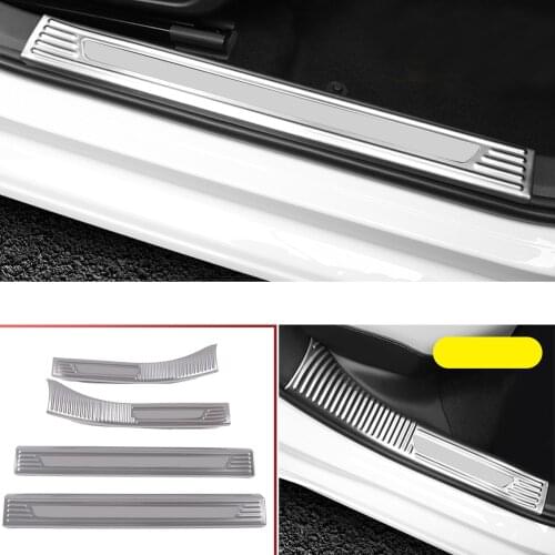 Car Accessories for VW Volkswagen Golf 8 MK8 2020 2021 Stainless Steel Inner Door Sill Scuff Plate Threshold Cover Trim 4pcs