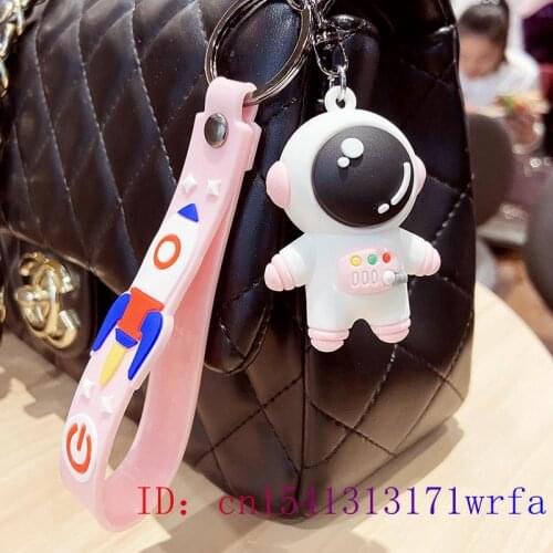 Silica gel Astronaut Key chain Keybuckle Decorations Cartoon Keychain Men Bag Pendant PVC Cut Fashion Anime Women