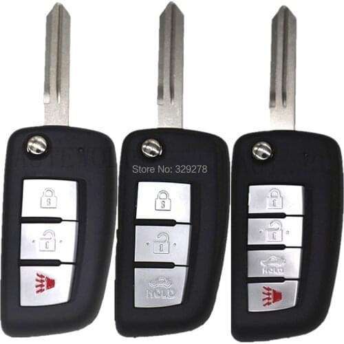 3 4 Buttons Flip car key for Nissan X-TRAIL QASHQAI GENISS SYLPHY TIIDA PALADIN remote cover case