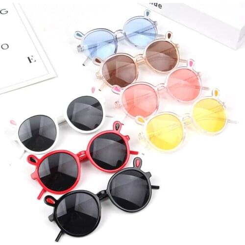 Focusnorm 2020 New Fashion Toddler Infant Baby Girl Boy Sunglesses Cute Rabbit Ear Glasses 7Colors For 3-8Years Fashion Baby