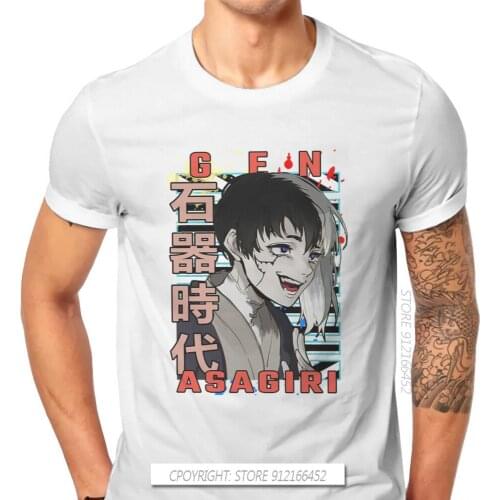 Dr.Stone Manga Anime Gen Asagiri T Shirt Harajuku Gothic High Quality Tshirt Loose O-Neck 100% Cotton Men Clothes