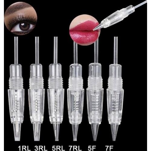 10Pcs Cartridge Needle Disposable Screw Tattoo Needle For Permanent Makeup Machine 1R 2R 3R 3F 5R 5F 7R 7F 12 Pin/Nano Round