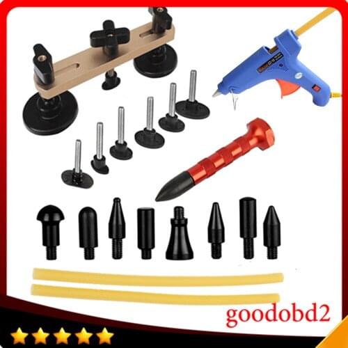 Glue Gun 100W Pulling Bridge Dent Remover Hand Tool Set for Paintless Dent Repair+Tap Down Knock Down Hail Removal Tools