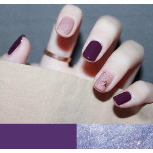 Beautiful grape purple hit pure color 3d fake nails Japanese Bride lady full nail tips 24pcs short size cute false nails
