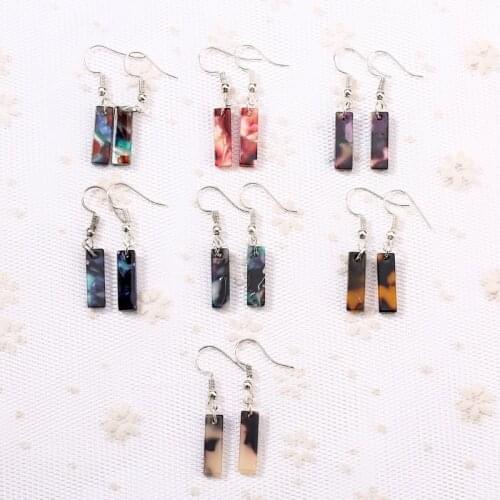 Boho Fashion Leopard Vintage Acrylic Drop Earrings Special rectangle Multcolors Earring For Women