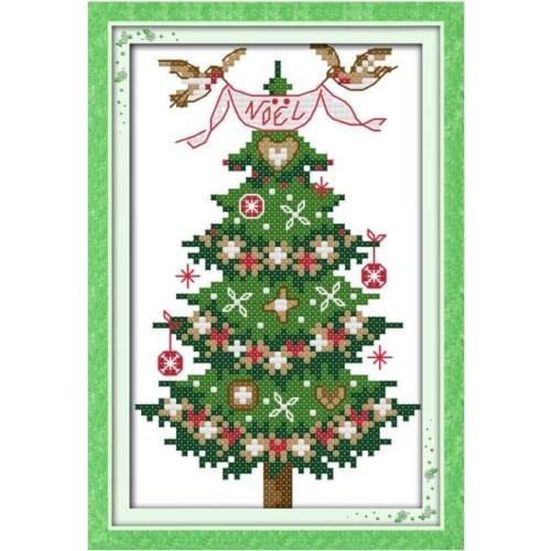 Joy Sunday Christmas tree cross stitch kit Merry Christmas Chinese embroiderys counted needlework Christmas decoracions for home