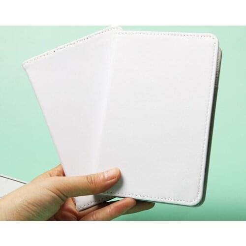 5pcs Sublimation DIY Blank White PU Open Passport Cover Card Holders