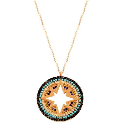 Evil Eye Necklace Northstar Necklace Polse Star Necklace Eye Charm Women Jewelry 925 Sterling Silver Women Necklace