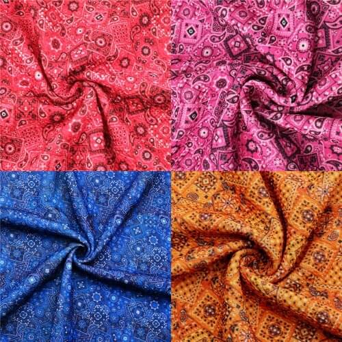 Paisley Printed Bullet Knitted FabricTextured Liverpool 4 Way Stretch Spandex Fabric For Baby HeadWrap Bummies Patchwork Tissue