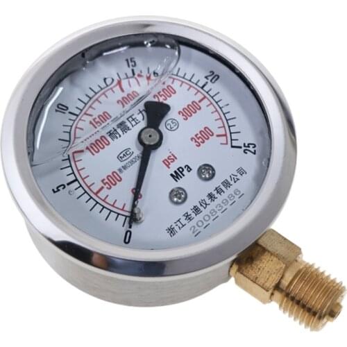 0-60MPa Radial Stainless Steel Manometer High Accuracy Oil Water Pressure Gauge