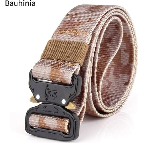 Mens Breathable Canvas Belt 125x3.8cm Designer Jeans Belt Outdoor Army Camouflage Style Tactical Belt New