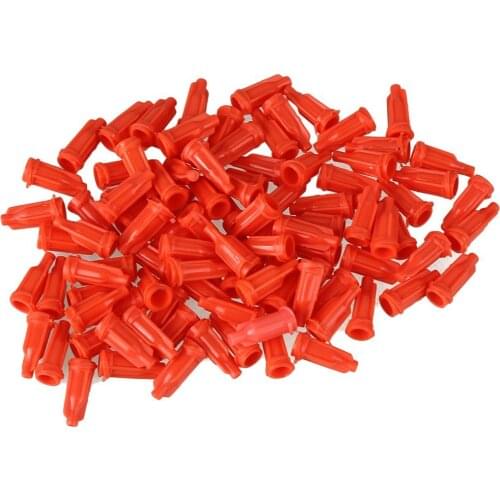 Orange Screw Type Syringe Assortment Caps Glue Dispensing Syringe Tip Cap Pack of 100