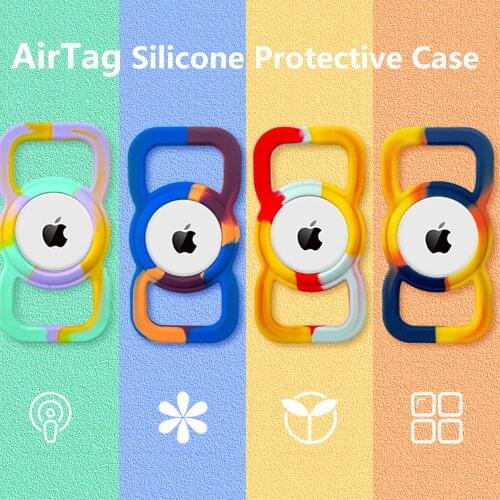Silicone Airtag Case For Apple Airtag Trackers Protect Sleeve Anti-loss Soft Cover For Airtag Locator Anti-lost Keychain For Pet
