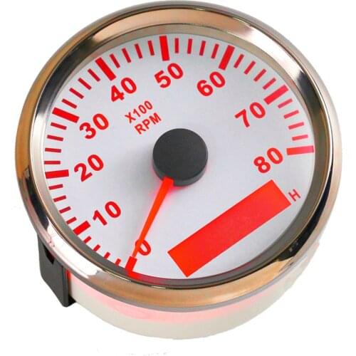 Tachometer Gauge with Digital Engine Tach Hour Meter 1~300 Speed Ratio Display for Motorcycle Marine Car Boat RPM Tachometer