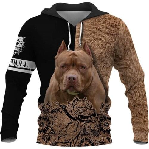 CLOOCL Pitbull Men Hoodies 5 Pets Design Pullover Hoodie Animal Series Long Sleeve Pocket Sweatshirts Unisex Casual Hooded