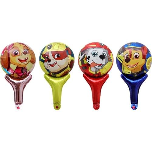 Paw Patrol Party Decoration Pupply Patrol Cartoon Balloons Dog Aluminum Foil Balloon Holding Stick Toys for Children