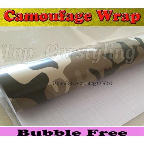 High quailty Desert Camouflage Vinyl Car Wrap vinyl Camouflage Car Wrap Film Vehicle truck covering 1.52x30m 5x98ft
