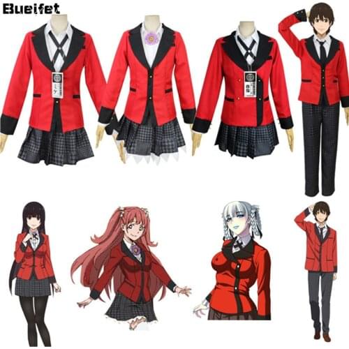 JP Anime Kakegurui Igarashi Sayaka Jabami Yumeko Japanese High School Uniform Compulsive Gambler Runa Yomozuki Kakegurui Cosplay