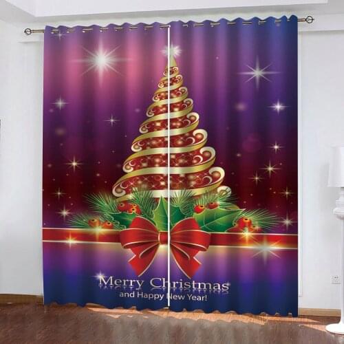 Customized size Luxury Blackout 3D Window Curtains For Living Room purple christmas curtains Decoration curtains