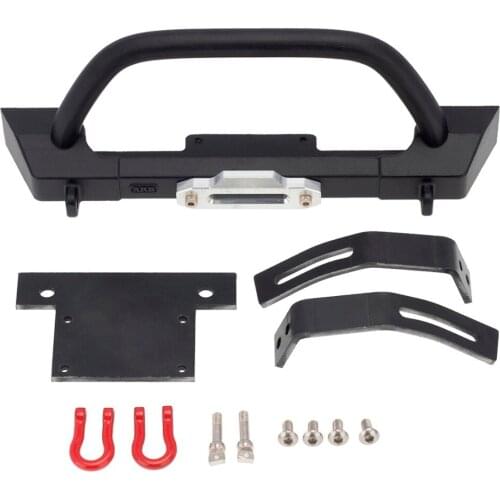 1PC RC Rock Car Metal Front Bumper with Winch for 1/10 RC Crawler Car Axial SCX10 90046 T-RX4 Upgrade Parts