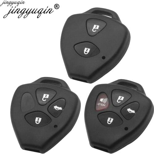 Jingyuqin 2/3/4 Button Remote Car Key Case Shell FOB for Toyota Yaris Prado Tarago Camry Corolla RAV4 REIZ Crown