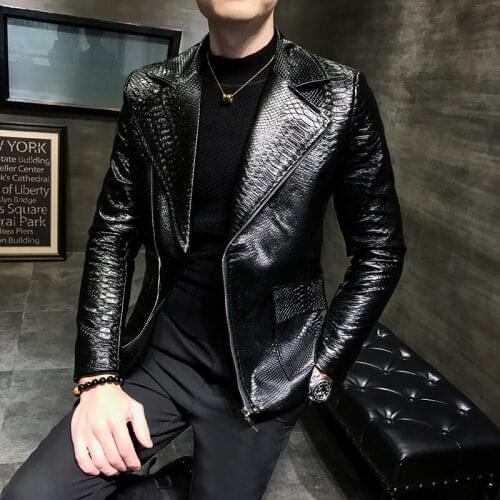 2021 Brand clothing Male High quality slim fit Casual leather jacket/Men Fashion keep warm Casual leather Coats Plus size S-2XL