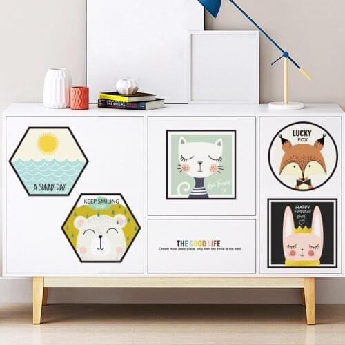 3d Cartoon Animal Avatars Wall Sticker for Living Room Bedroom Decor Sofa Background Art Wall Decals Aesthetic Room Decor