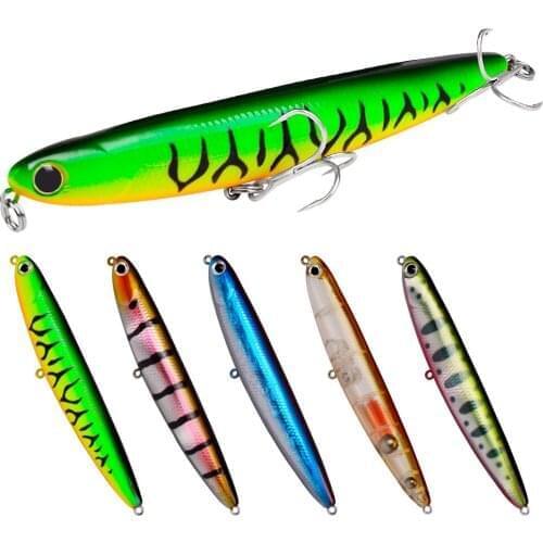 5pcs/Set PKpesca 13g Plastic Fishing Jerk Bait Pencil Bass Fishing Lure Wobbler Bait Floating Pencil Perch Artificial Hard Baits