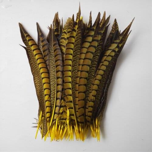 50Pcs/Lot Female Pheasant Tail Feathers 25-30CM Natural Yellow Pheasant Feathers For Crafts DIY Wedding Decorations Plumes