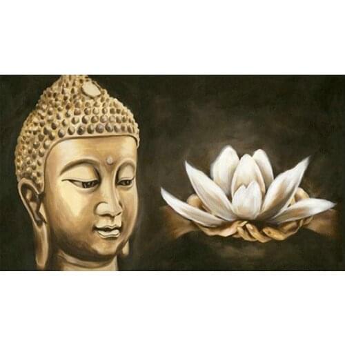 5d Diamond Embroidery Buddha white lotus Diy Diamond Painting Cross Stitch full square Rhinestones Pasted Sticker home Decor