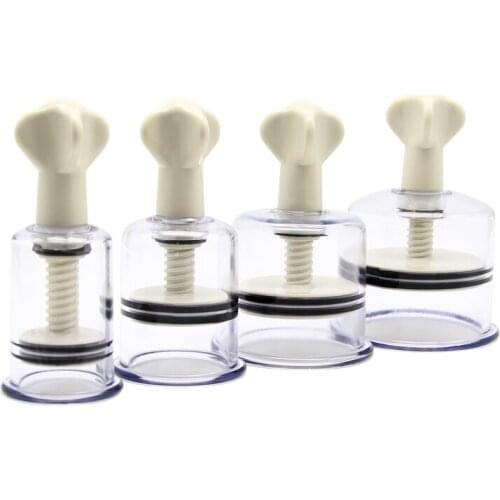 4Sizes/set Rotating Handle Vacuum Body Massage Cans Suction Enhancer Nipple Enlarger Acupuncture Vacuum Cupping Cup High Quality