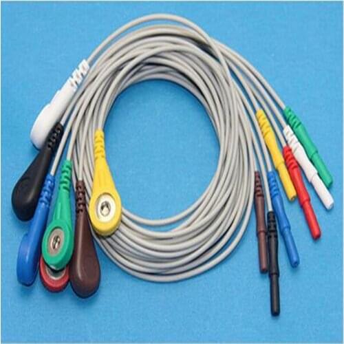 Free Shipping AAAMI holter recorder ECG leadwire,7 leads,Snap,AHA D1.5 to Snap 4.0 Holter Cables for Holter Machine
