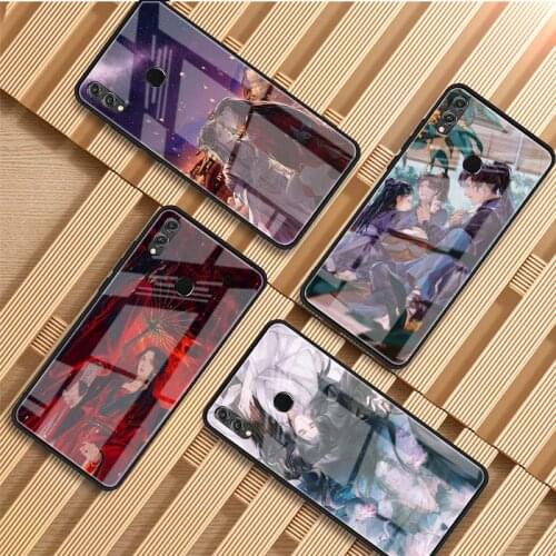 Tian Guan Ci Fu Fiction cartoon DIY Luxury Tempered Glass Phone Case For Huawei P20 P30 P40 Lite PRO Mate 20 30 Lite Pro Cover