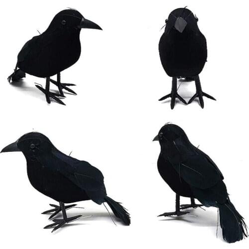 Simulation Black Crow Animal Model Artificial Crow Fake Bird Halloween Party home Horror Decoration Supplies Props