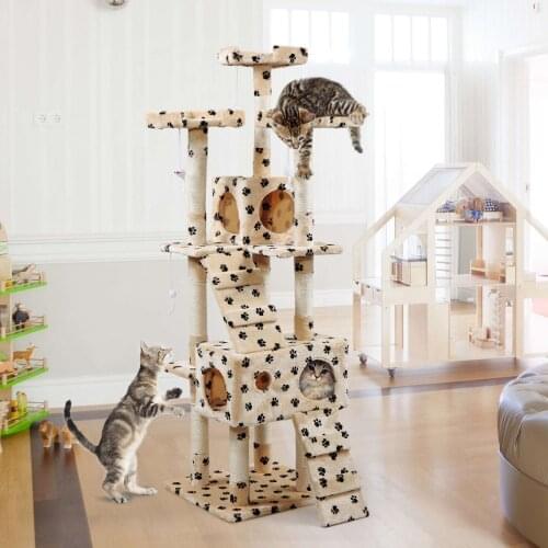 Pet Cat Tree Scratcher Post Adjustable Scratching Climbing Tree Cat Toy Super High Cat Jumping Toys